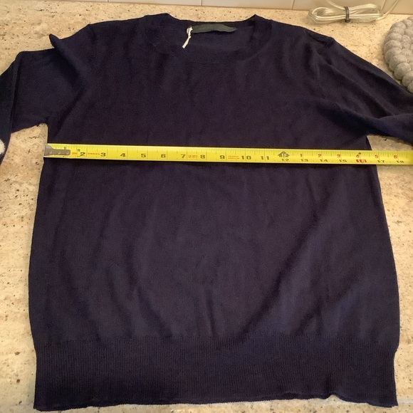 Navy Blue Crew Neck Wool Sweater Size Medium NEW Heart Creatures of Comfort - Picture 6 of 10